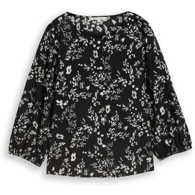 TOM TAILOR DENIM Damen Bluse mit Blumenmuster, schwarz, Geblümt, Gr. XXL TOM TAILOR DENIM Damen Bluse mit Blumenmuster, schwarz, Geblümt, Gr. XXL