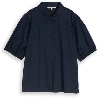 TOM TAILOR DENIM Damen Bluse mit Stickerei, blau, Uni, Gr. XS TOM TAILOR DENIM Damen Bluse mit Stickerei, blau, Uni, Gr. XS