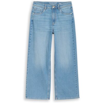 TOM TAILOR Damen TTNELMA CULOTTE Jeans, blau, Uni, Gr. 34/28 TOM TAILOR Damen TTNELMA CULOTTE Jeans, blau, Uni, Gr. 34/28