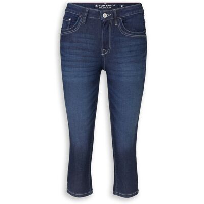TOM TAILOR Damen TTLENE SLIM Capri Jeans mit hohem Stretch, blau, Uni, Gr. 27 TOM TAILOR Damen TTLENE SLIM Capri Jeans mit hohem Stretch, blau, Uni, Gr. 27