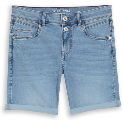 TOM TAILOR Damen TTLENE SLIM Bermuda Jeans Shorts mit hohem Stretch, blau, Uni, Gr. 26 TOM TAILOR Damen TTLENE SLIM Bermuda Jeans Shorts mit hohem Stretch, blau, Uni, Gr. 26