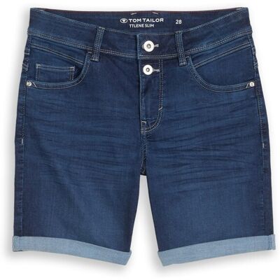 TOM TAILOR Damen TTLENE SLIM Bermuda Jeans Shorts mit hohem Stretch, blau, Uni, Gr. 26 TOM TAILOR Damen TTLENE SLIM Bermuda Jeans Shorts mit hohem Stretch, blau, Uni, Gr. 26