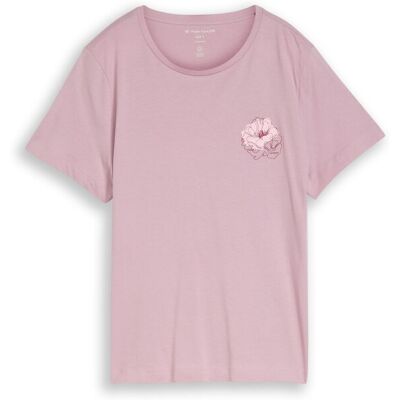 TOM TAILOR Damen T-Shirt mit Print, rosa, Uni, Gr. M TOM TAILOR Damen T-Shirt mit Print, rosa, Uni, Gr. M