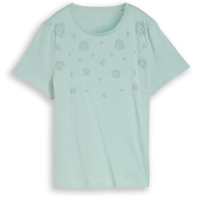 TOM TAILOR Damen T-Shirt mit Print, blau, Uni, Gr. M TOM TAILOR Damen T-Shirt mit Print, blau, Uni, Gr. M