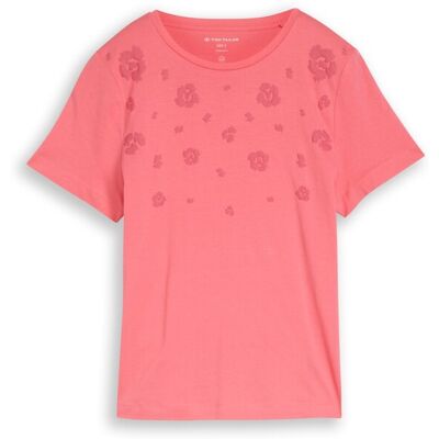 TOM TAILOR Damen T-Shirt mit Print, rosa, Uni, Gr. S TOM TAILOR Damen T-Shirt mit Print, rosa, Uni, Gr. S