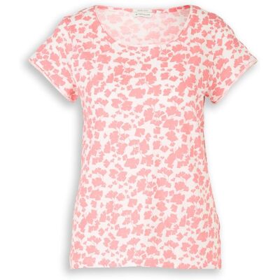 TOM TAILOR Damen T-Shirt aus Baumwolle, rosa, Gemustert, Gr. S TOM TAILOR Damen T-Shirt aus Baumwolle, rosa, Gemustert, Gr. S
