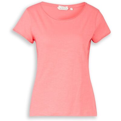 TOM TAILOR Damen T-Shirt aus Baumwolle, rosa, Uni, Gr. M TOM TAILOR Damen T-Shirt aus Baumwolle, rosa, Uni, Gr. M