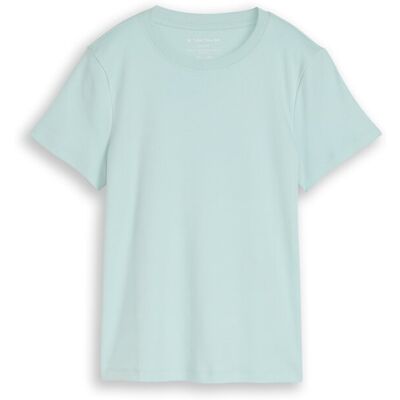 TOM TAILOR Damen Basic T-Shirt aus Baumwolle, blau, Uni, Gr. XL TOM TAILOR Damen Basic T-Shirt aus Baumwolle, blau, Uni, Gr. XL