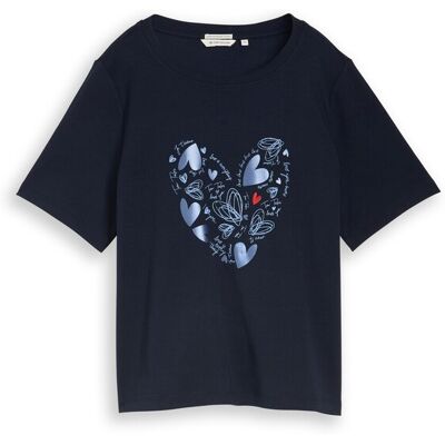 TOM TAILOR Damen T-Shirt aus Baumwolle, blau, Uni, Gr. S TOM TAILOR Damen T-Shirt aus Baumwolle, blau, Uni, Gr. S