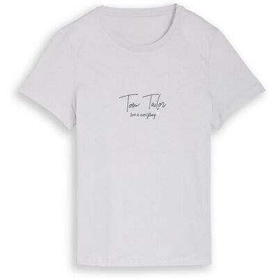 TOM TAILOR Damen T-Shirt mit Logo-Print, blau, Uni, Gr. M TOM TAILOR Damen T-Shirt mit Logo-Print, blau, Uni, Gr. M