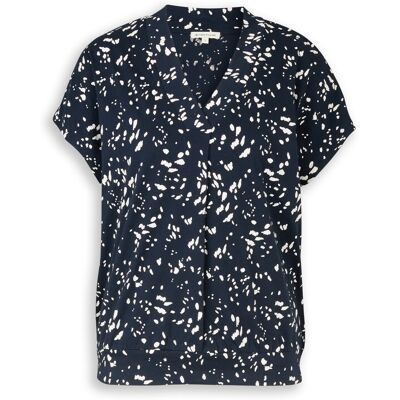 TOM TAILOR Damen T-Shirt mit Muster, blau, Gemustert, Gr. S TOM TAILOR Damen T-Shirt mit Muster, blau, Gemustert, Gr. S