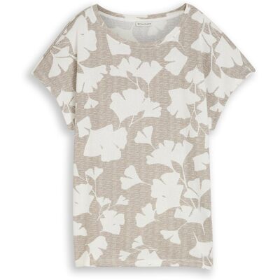 TOM TAILOR Damen T-Shirt mit Muster, weiß, Gemustert, Gr. M TOM TAILOR Damen T-Shirt mit Muster, weiß, Gemustert, Gr. M