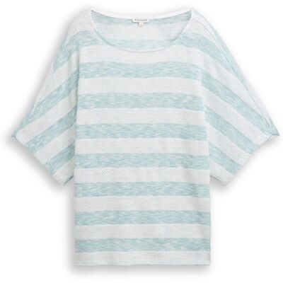 TOM TAILOR Damen Loose Fit T-Shirt mit Fledermausärmeln, blau, Gestreift, Gr. XS TOM TAILOR Damen Loose Fit T-Shirt mit Fledermausärmeln, blau, Gestreift, Gr. XS