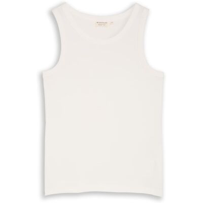 TOM TAILOR Damen Basic Top mit Stretch, weiß, Uni, Gr. XL TOM TAILOR Damen Basic Top mit Stretch, weiß, Uni, Gr. XL