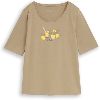 TOM TAILOR Damen T-Shirt mit Print, grün, Uni, Gr. M TOM TAILOR Damen T-Shirt mit Print, grün, Uni, Gr. M