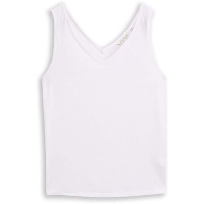 TOM TAILOR Damen Top mit Leinenanteil, weiß, Uni, Gr. M TOM TAILOR Damen Top mit Leinenanteil, weiß, Uni, Gr. M