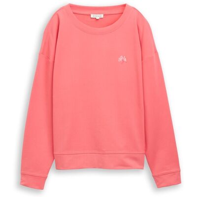TOM TAILOR Damen Sweatshirt mit Rückenprint, rosa, Uni, Gr. XS TOM TAILOR Damen Sweatshirt mit Rückenprint, rosa, Uni, Gr. XS