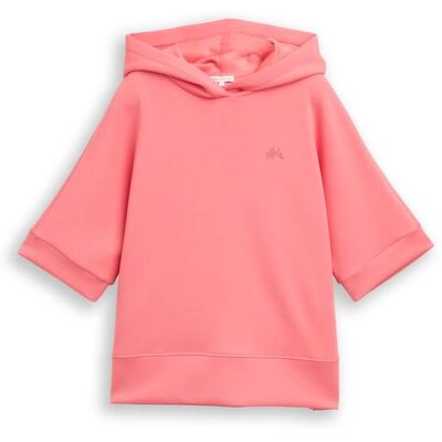 TOM TAILOR Damen Hoodie Sweatshirt aus Scuba, rosa, Uni, Gr. M TOM TAILOR Damen Hoodie Sweatshirt aus Scuba, rosa, Uni, Gr. M