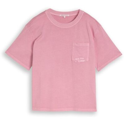 TOM TAILOR DENIM Damen Boxy Fit T-Shirt mit Brusttasche, rosa, Uni, Gr. L TOM TAILOR DENIM Damen Boxy Fit T-Shirt mit Brusttasche, rosa, Uni, Gr. L