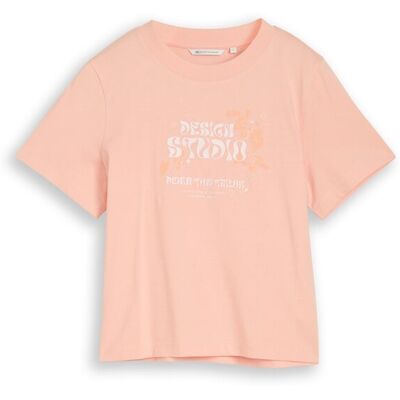 TOM TAILOR DENIM Damen Loose Fit T-Shirt mit Stickerei, orange, Uni, Gr. XXL TOM TAILOR DENIM Damen Loose Fit T-Shirt mit Stickerei, orange, Uni, Gr. XXL