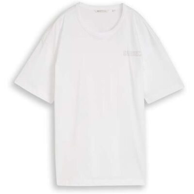 TOM TAILOR DENIM Damen Oversize T-Shirt mit Rückenprint, weiß, Uni, Gr. XS TOM TAILOR DENIM Damen Oversize T-Shirt mit Rückenprint, weiß, Uni, Gr. XS
