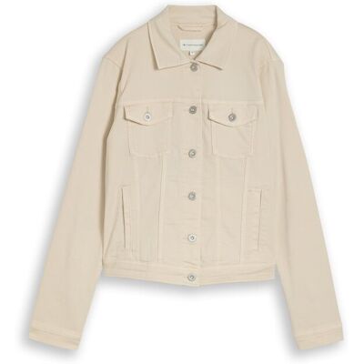 TOM TAILOR Damen Jeansjacke mit Eingriffstaschen, beige, Uni, Gr. XS TOM TAILOR Damen Jeansjacke mit Eingriffstaschen, beige, Uni, Gr. XS