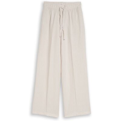 TOM TAILOR Damen Loose Fit Hose mit Leinenanteil, beige, Gestreift, Gr. 38/32 TOM TAILOR Damen Loose Fit Hose mit Leinenanteil, beige, Gestreift, Gr. 38/32