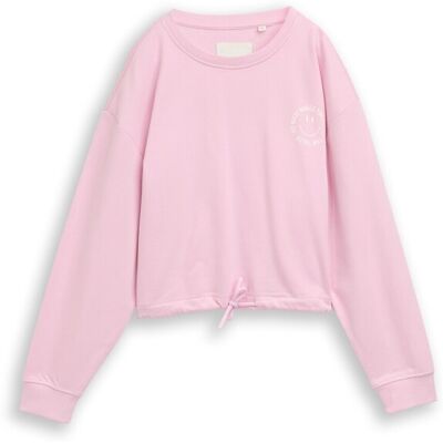 TOM TAILOR Mädchen Cropped Sweatshirt mit Print, rosa, Uni, Gr. 152 TOM TAILOR Mädchen Cropped Sweatshirt mit Print, rosa, Uni, Gr. 152