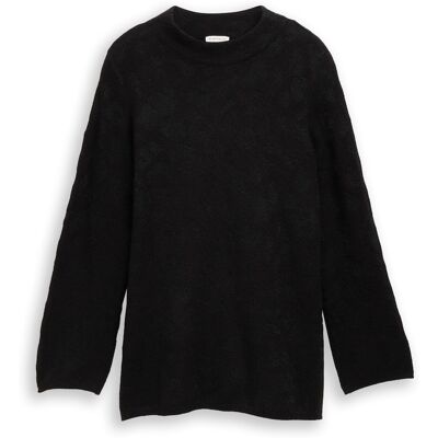 TOM TAILOR Damen Plus Size - Strickpullover mit Glitzer-Effekt, schwarz, Animalprint, Gr. 52 TOM TAILOR Damen Plus Size - Strickpullover mit Glitzer-Effekt, schwarz, Animalprint, Gr. 52