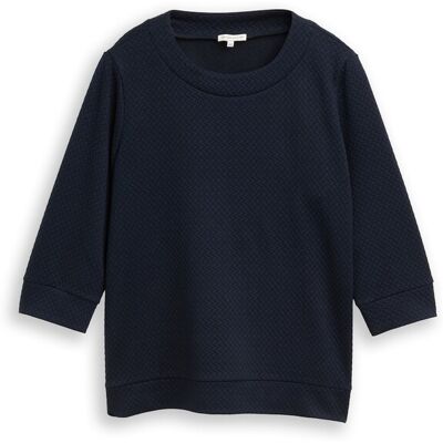 TOM TAILOR Damen Plus Size - Boxy Fit Sweatshirt, blau, Uni, Gr. 46 TOM TAILOR Damen Plus Size - Boxy Fit Sweatshirt, blau, Uni, Gr. 46