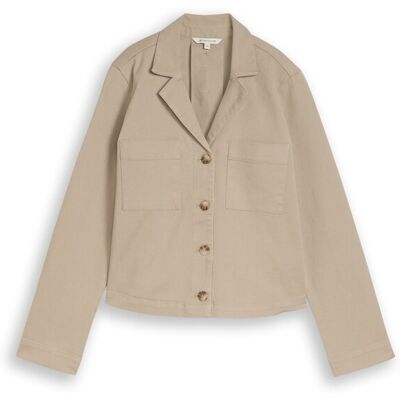 TOM TAILOR Damen Regular Fit Jacke mit Brusttaschen, grau, Uni, Gr. 38 TOM TAILOR Damen Regular Fit Jacke mit Brusttaschen, grau, Uni, Gr. 38