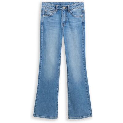 TOM TAILOR Mädchen Flared Jeans mit Stretch, blau, Uni, Gr. 134 TOM TAILOR Mädchen Flared Jeans mit Stretch, blau, Uni, Gr. 134