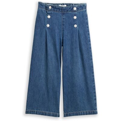 TOM TAILOR Mädchen Wide Leg Jeans, blau, Uni, Gr. 116 TOM TAILOR Mädchen Wide Leg Jeans, blau, Uni, Gr. 116