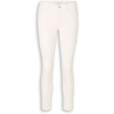 TOM TAILOR Damen TTLENE SLIM CROPPED Jeans, weiß, Uni, Gr. 36/28 TOM TAILOR Damen TTLENE SLIM CROPPED Jeans, weiß, Uni, Gr. 36/28