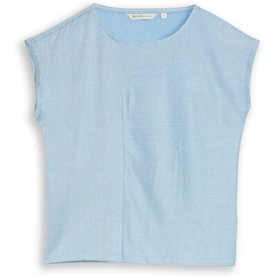 TOM TAILOR DENIM Damen Loose Fit T-Shirt mit Streifenmuster, blau, Gestreift, Gr. XS TOM TAILOR DENIM Damen Loose Fit T-Shirt mit Streifenmuster, blau, Gestreift, Gr. XS