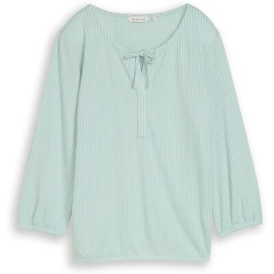 TOM TAILOR Damen Blusenshirt mit Streifenmuster, grün, Gestreift, Gr. M TOM TAILOR Damen Blusenshirt mit Streifenmuster, grün, Gestreift, Gr. M
