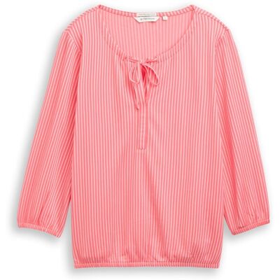 TOM TAILOR Damen Blusenshirt mit Streifenmuster, rot, Gestreift, Gr. S TOM TAILOR Damen Blusenshirt mit Streifenmuster, rot, Gestreift, Gr. S