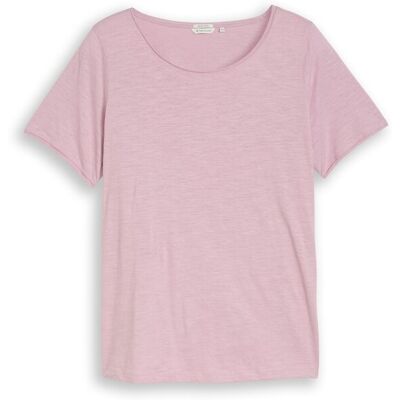 TOM TAILOR Damen Plus Size - T-Shirt aus Baumwolle, rosa, Uni, Gr. 44 TOM TAILOR Damen Plus Size - T-Shirt aus Baumwolle, rosa, Uni, Gr. 44