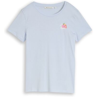 TOM TAILOR DENIM Damen T-Shirt mit Print, blau, Uni, Gr. XL TOM TAILOR DENIM Damen T-Shirt mit Print, blau, Uni, Gr. XL