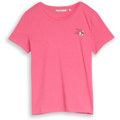 TOM TAILOR DENIM Damen T-Shirt mit Print, rosa, Uni, Gr. XL TOM TAILOR DENIM Damen T-Shirt mit Print, rosa, Uni, Gr. XL