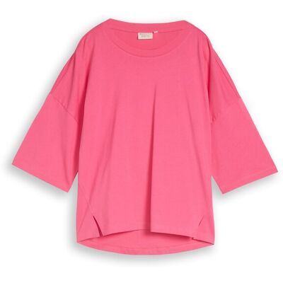 TOM TAILOR DENIM Damen Boxy Fit T-Shirt aus Baumwolle, rosa, Uni, Gr. S TOM TAILOR DENIM Damen Boxy Fit T-Shirt aus Baumwolle, rosa, Uni, Gr. S