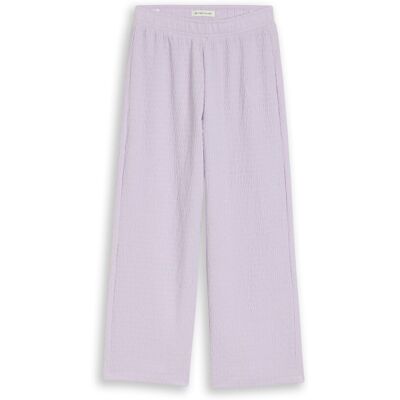 TOM TAILOR Mädchen Wide Leg Hose mit Struktur, lila, Uni, Gr. 92 TOM TAILOR Mädchen Wide Leg Hose mit Struktur, lila, Uni, Gr. 92