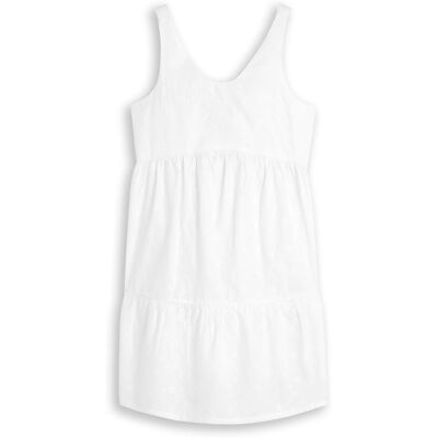 TOM TAILOR Mädchen Mini-Kleid mit Lochstickerei, weiß, Uni, Gr. 152 TOM TAILOR Mädchen Mini-Kleid mit Lochstickerei, weiß, Uni, Gr. 152