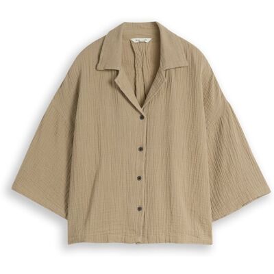 TOM TAILOR Damen Oversize Musselin Bluse aus Baumwolle, grün, Uni, Gr. 34 TOM TAILOR Damen Oversize Musselin Bluse aus Baumwolle, grün, Uni, Gr. 34