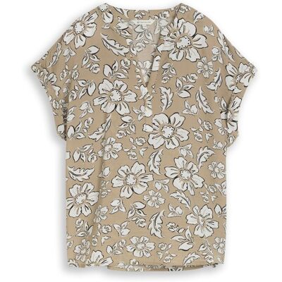 TOM TAILOR Damen Loose Fit Bluse mit V-Ausschnitt, rosa, Geblümt, Gr. 34 TOM TAILOR Damen Loose Fit Bluse mit V-Ausschnitt, rosa, Geblümt, Gr. 34