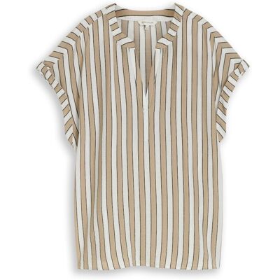 TOM TAILOR Damen Loose Fit Bluse mit V-Ausschnitt, grün, Gestreift, Gr. 36 TOM TAILOR Damen Loose Fit Bluse mit V-Ausschnitt, grün, Gestreift, Gr. 36