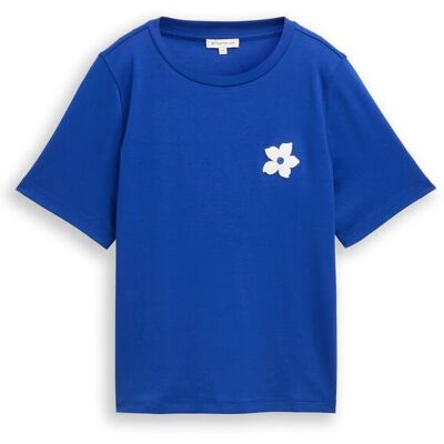 TOM TAILOR Damen T-Shirt mit Häkel-Detail, blau, Uni, Gr. XXXL TOM TAILOR Damen T-Shirt mit Häkel-Detail, blau, Uni, Gr. XXXL