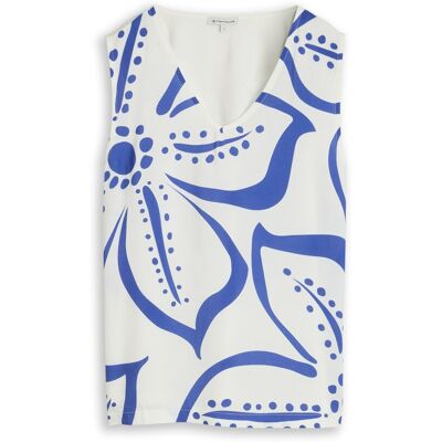 TOM TAILOR Damen Top mit Blumenmuster, weiß, Uni, Gr. S TOM TAILOR Damen Top mit Blumenmuster, weiß, Uni, Gr. S