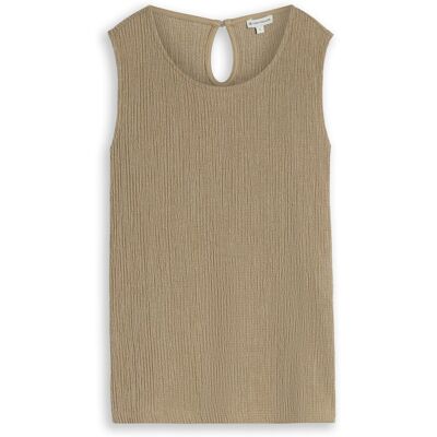 TOM TAILOR Damen Crinkle Top mit Seitenschlitzen, grün, Meliert, Gr. S TOM TAILOR Damen Crinkle Top mit Seitenschlitzen, grün, Meliert, Gr. S