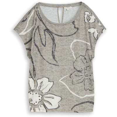 TOM TAILOR Damen T-Shirt mit Blumenmuster, grün, Geblümt, Gr. L TOM TAILOR Damen T-Shirt mit Blumenmuster, grün, Geblümt, Gr. L